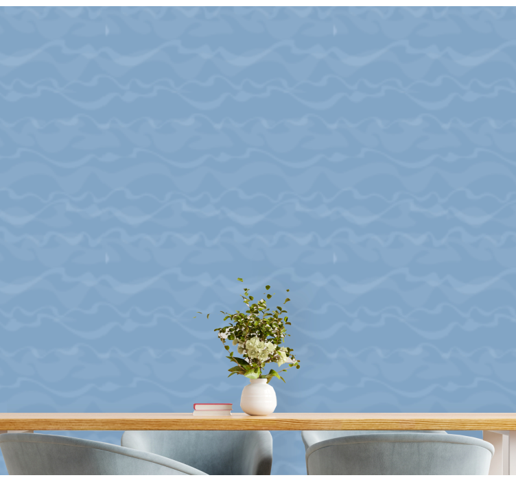 Papier peint bleu vagues abstraites - TenStickers