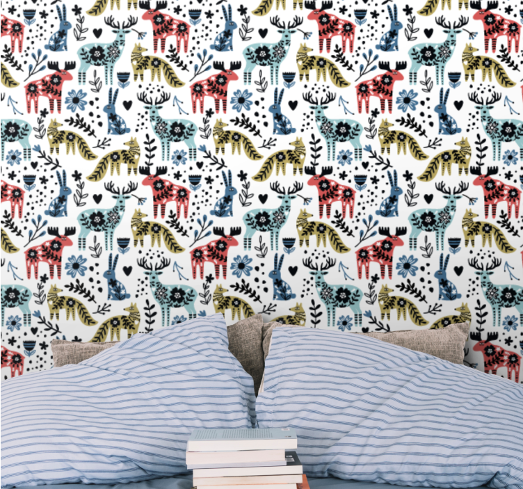 Papier peint animaux faune scandinave - TenStickers