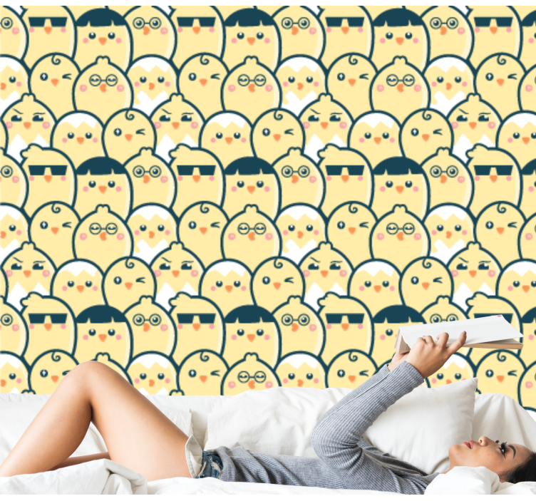 Papier peint animaux joli motif de hiboux - TenStickers