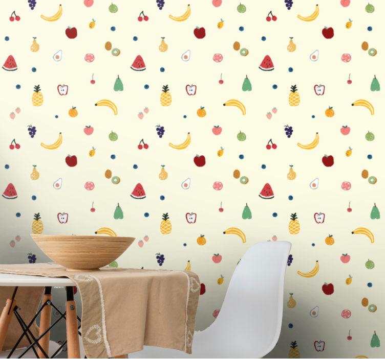 Papier peint cuisine motif de fruits - TenStickers