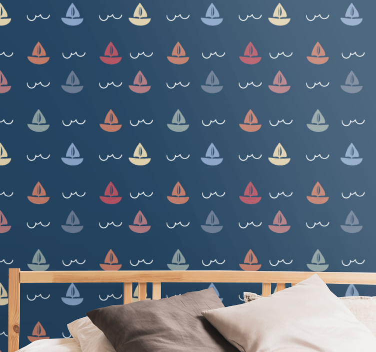 Papier peint chambre enfant motif de voiliers - TenStickers