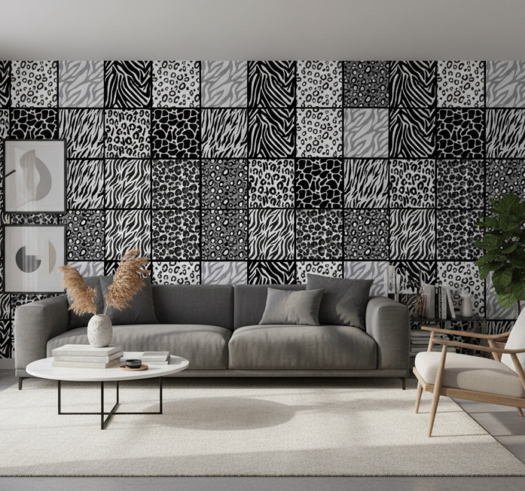 Papier peint animaux motifs variés - TenStickers