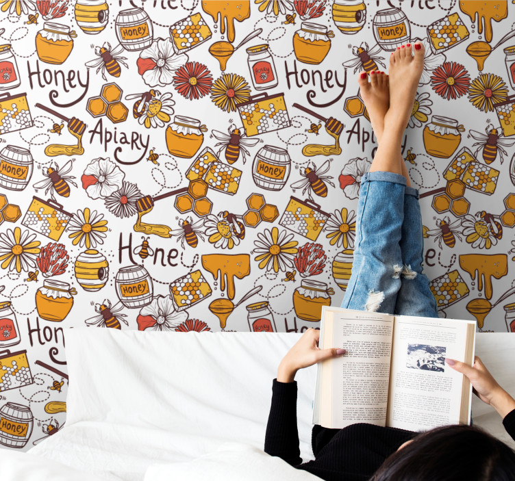 Papier peint art délice de la ruche - TenStickers