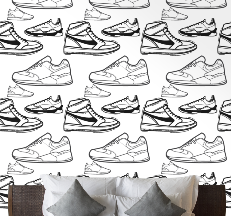 Papier peint art illustrations de baskets - TenStickers