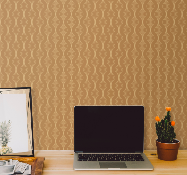 Papier peint moderne motif de courbes élégantes - TenStickers