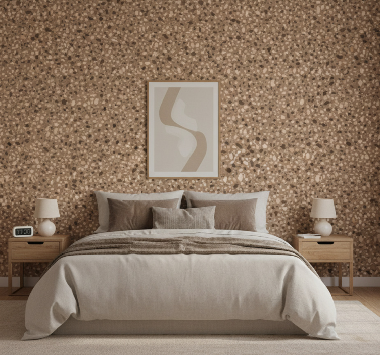 Papier peint autres textures terrazzo classique marron - TenStickers