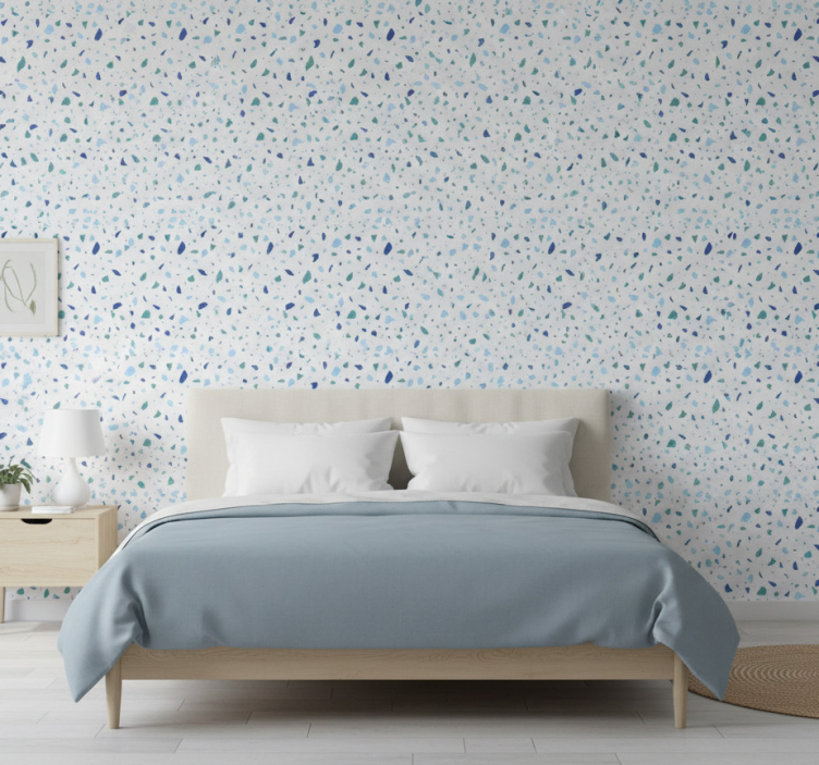 Papier peint autres textures tons bleus terrazzo - TenStickers