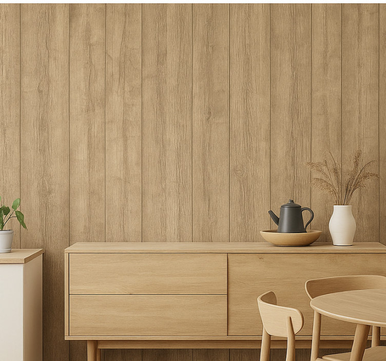 Papier peint bois chêne naturel poncé vertical - TenStickers