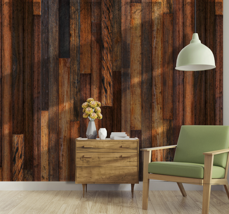 Papier peint bois soirée octobre - TenStickers