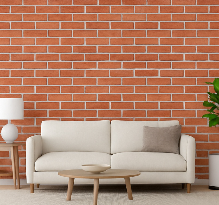 Papier peint briques mur en briques rouges classique - TenStickers