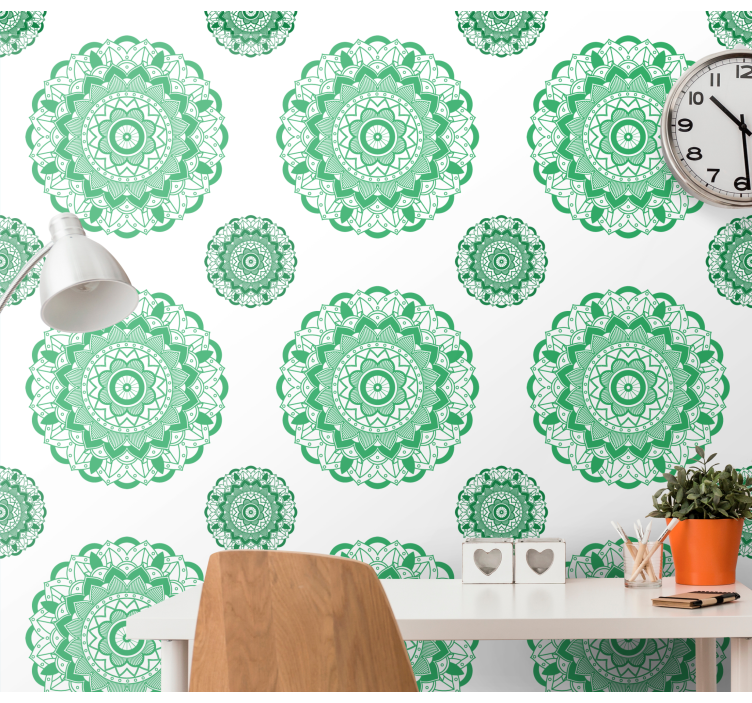 Papier peint bureau conception de motifs de mandala - TenStickers