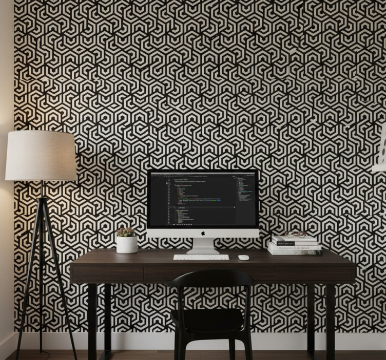 Papier peint bureau motif hypnotique - TenStickers