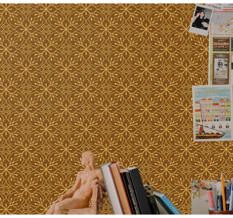 Papier peint carreaux de ciment géométrique floral - TenStickers