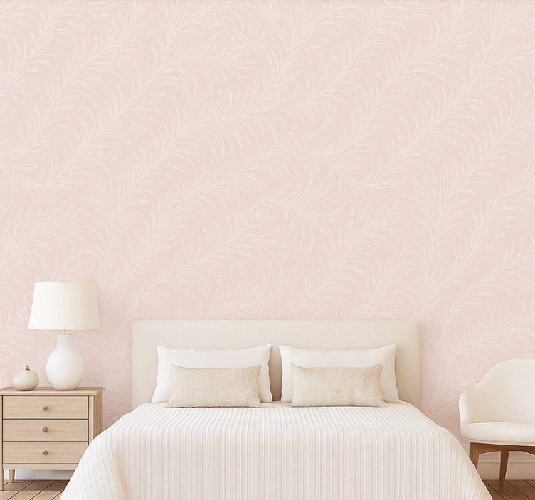 Papier peint chambre adulte rose poudré botanique - TenStickers