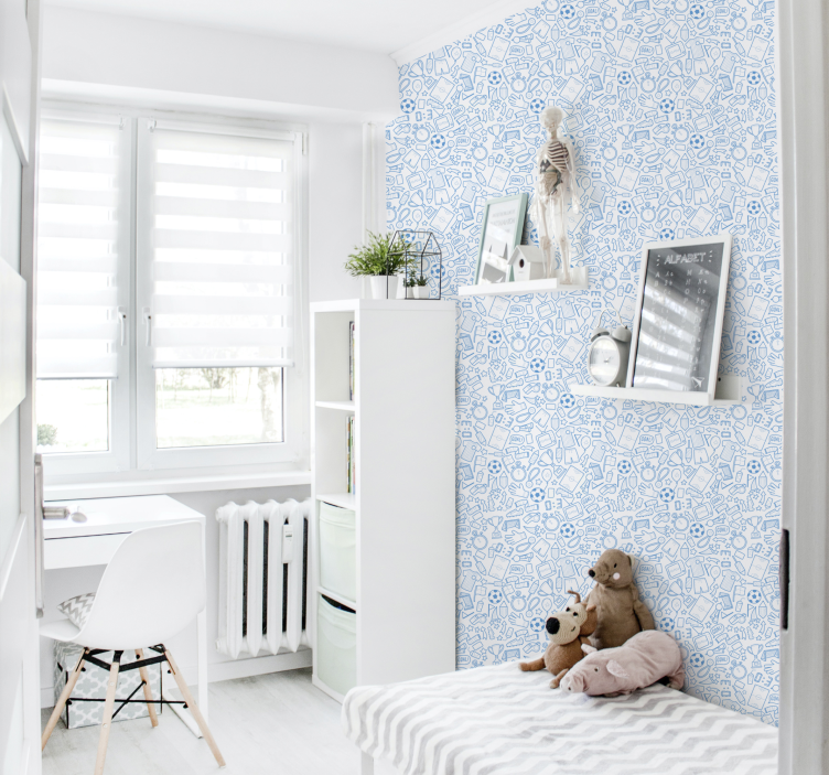 Papier peint chambre bébé modèle de griffonnage sportif - TenStickers