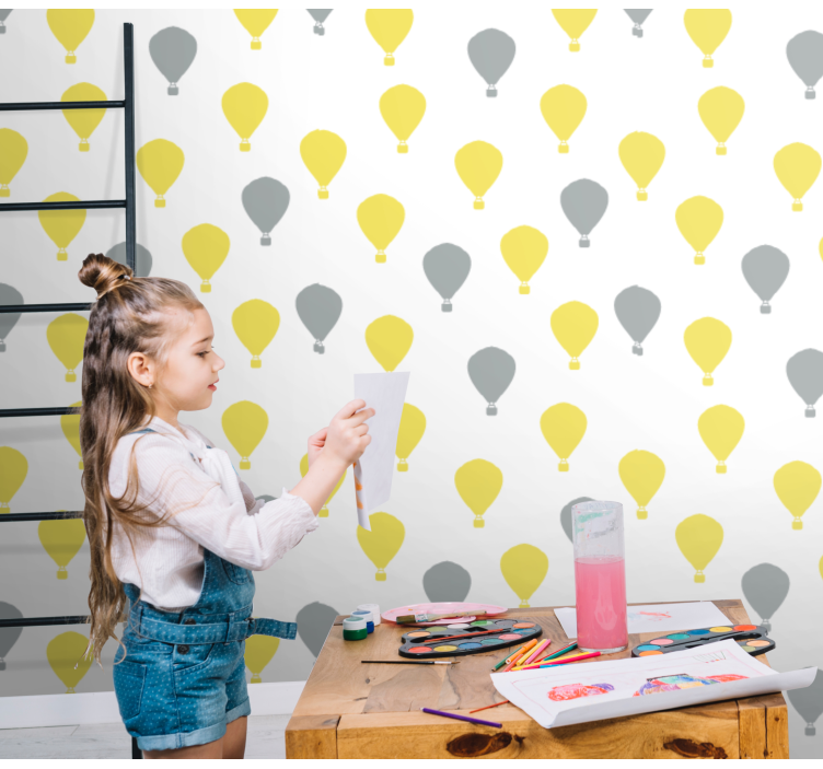 Papier peint chambre enfant modèle de montgolfière - TenStickers