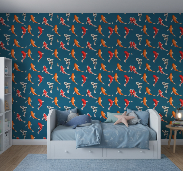 Papier peint chambre enfant motif poisson koi - TenStickers
