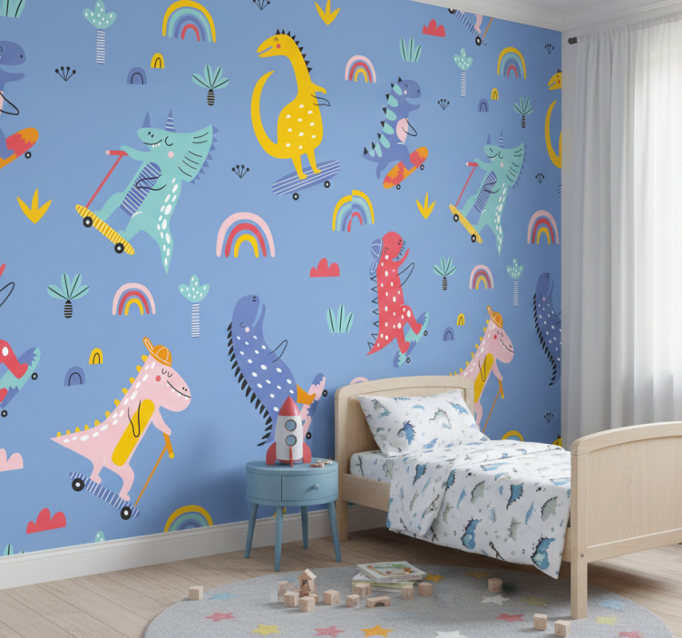 Papier peint chambre enfant scène de skateboard - TenStickers