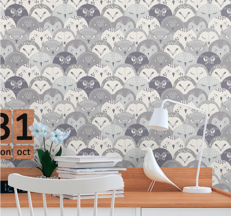 Papier peint oiseaux motif de chat - TenStickers