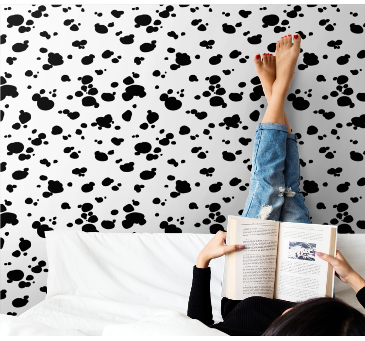 Papier peint chiens motif d'empreinte de patte - TenStickers