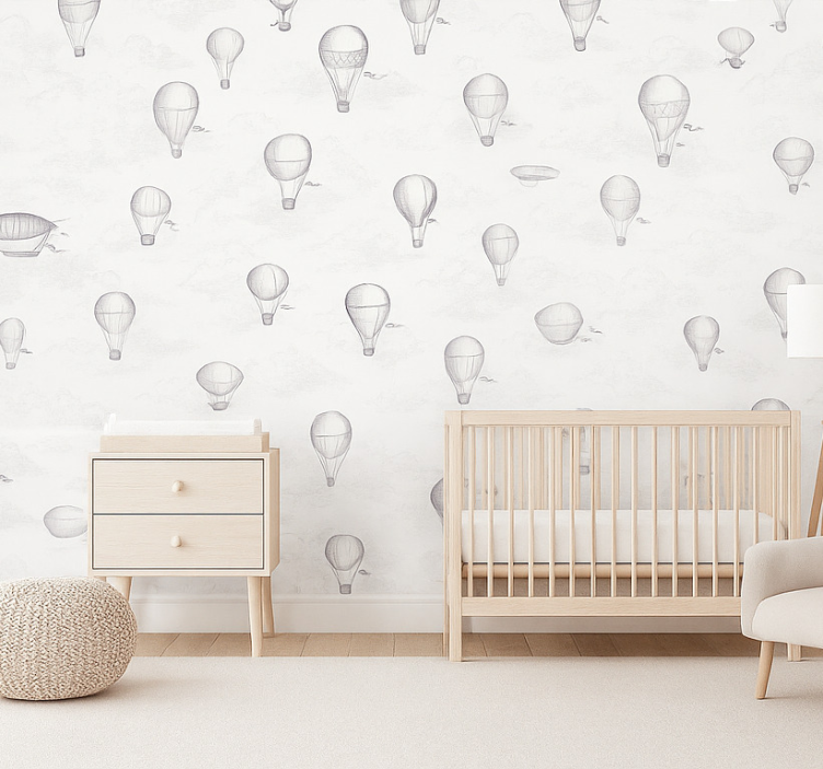 Papier peint classique cieux vintage et dirigeables - TenStickers