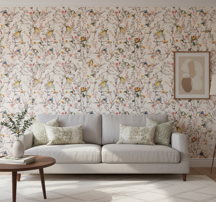 Papier peint classique design floral naturaliste - TenStickers