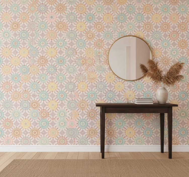 Papier peint couloir concept fleurs Éclatantes - TenStickers