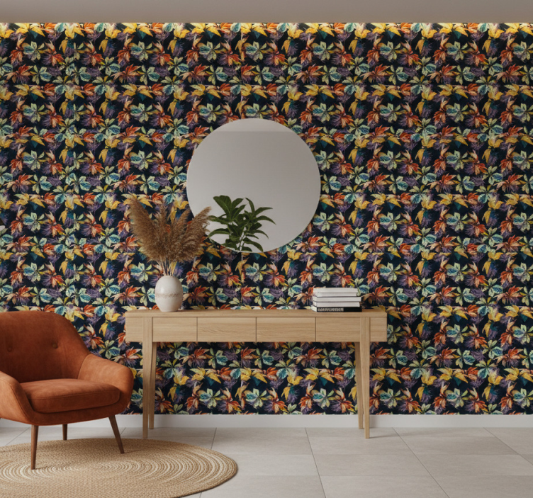 Papier peint couloir design floral lys tigré - TenStickers
