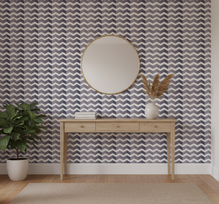 Papier peint couloir élégance motif chevron - TenStickers