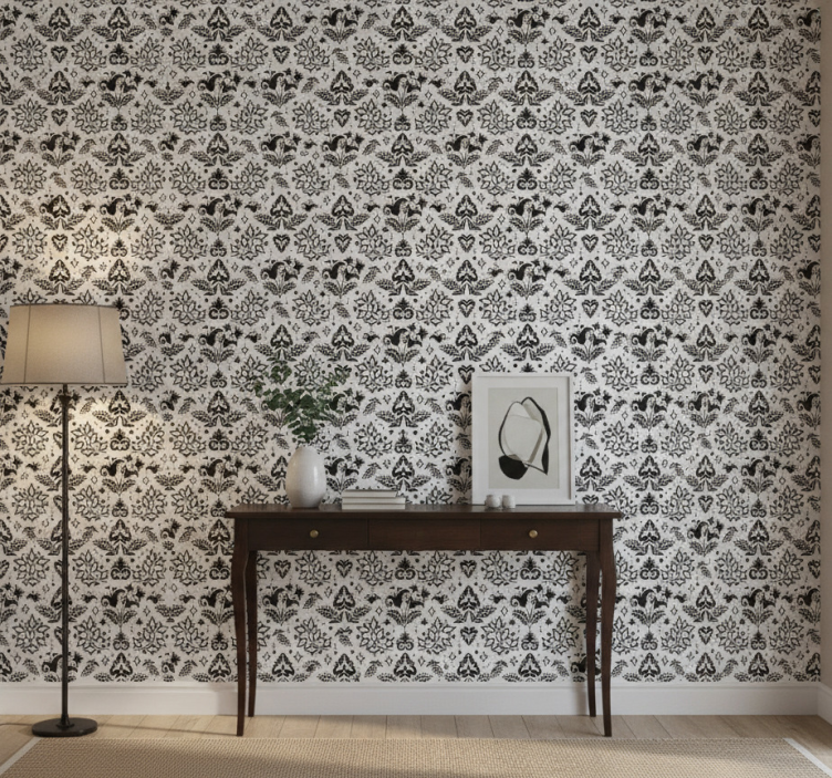 Papier peint couloir Éléments floraux élégants - TenStickers
