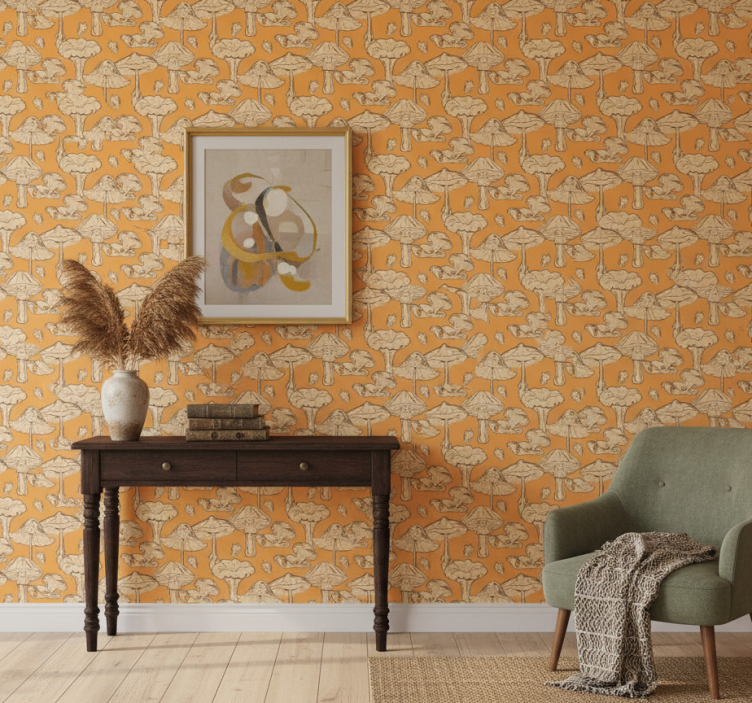 Papier peint couloir motif champignon - TenStickers