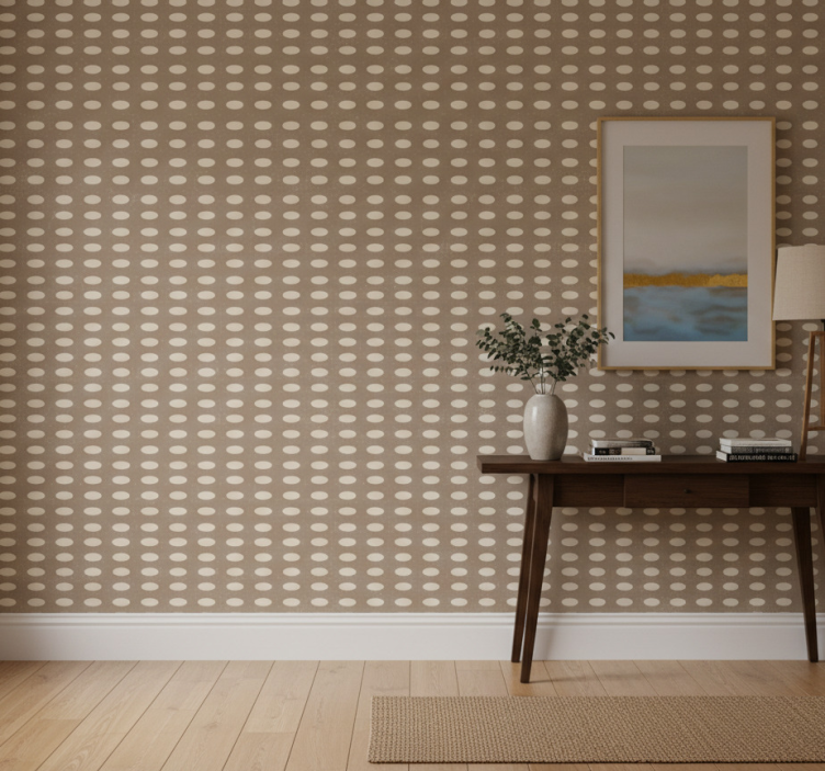 Papier peint couloir motif de cercles bruns géométriques - TenStickers