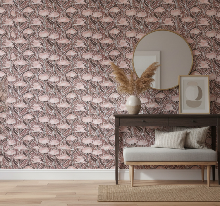 Papier peint couloir motifs beiges élégants - TenStickers