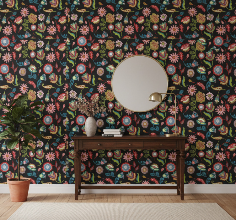 Papier peint couloir motifs botaniques élégants - TenStickers
