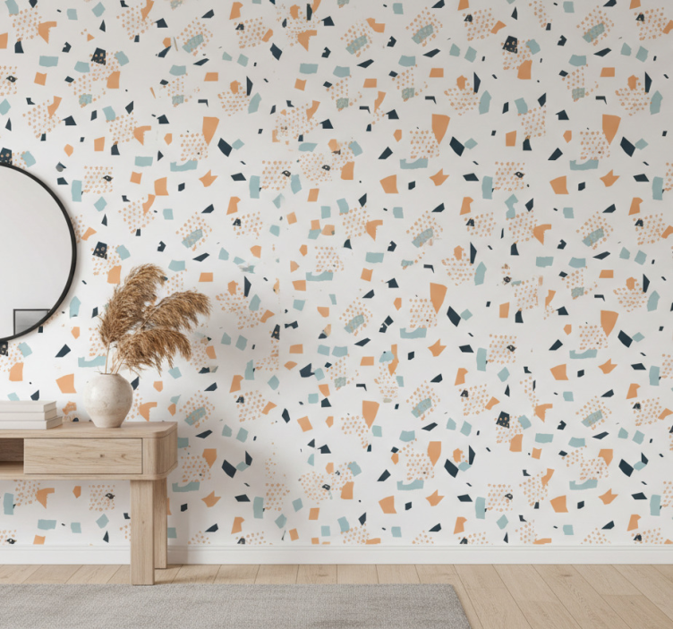 Papier peint couloir motifs figures pastel irréguliers - TenStickers