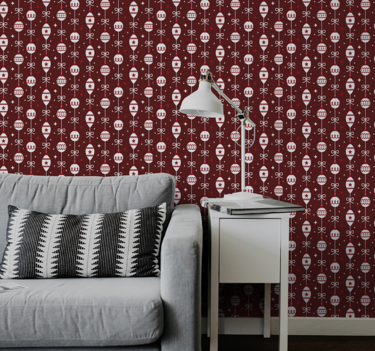 Papier peint Noël motif de crâne festif - TenStickers