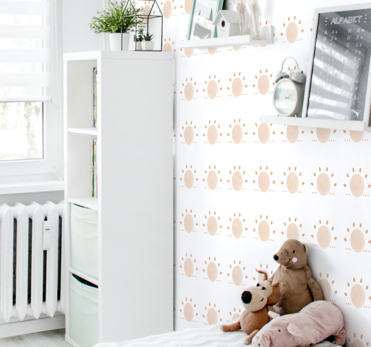 Papier peint soleil abstrait minimaliste - TenStickers