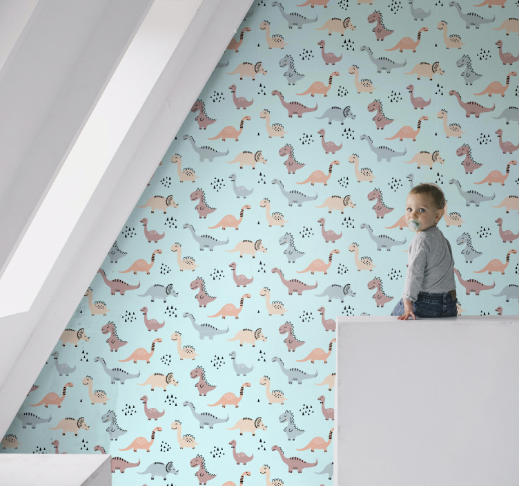 papier peint dino terrain de jeu des dinosaures - TenStickers