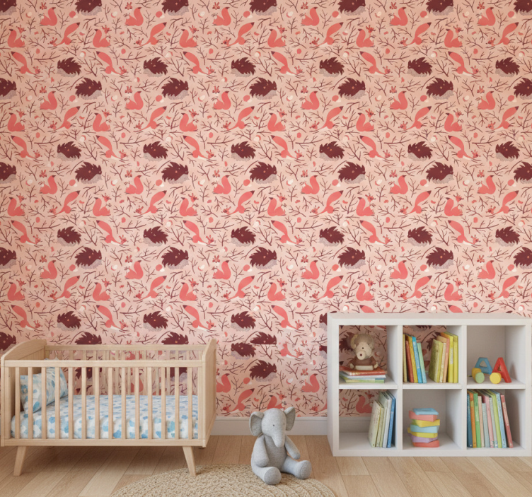 Papier peint dinosaures écureuils et hérissons - TenStickers