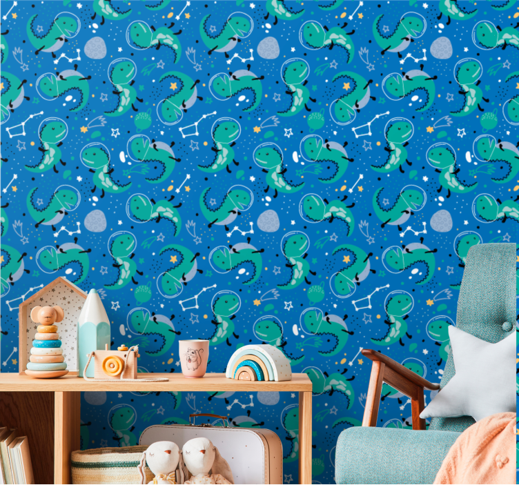 Papier peint dinosaures et constellations - TenStickers