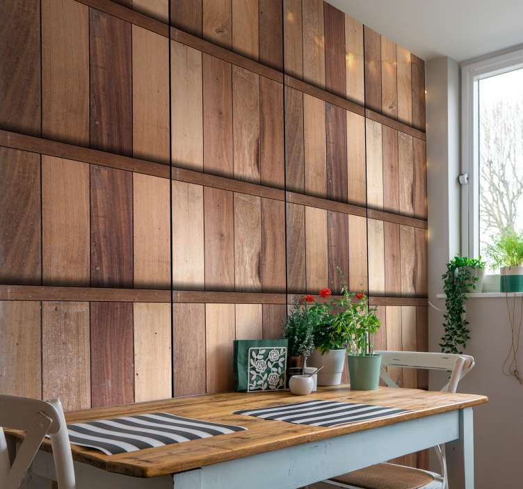 Papier peint bois texture de planches rustique - TenStickers