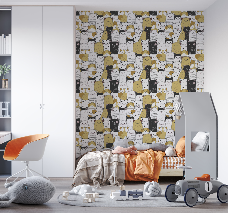 Papier peint enfant motif dessins animaux - TenStickers