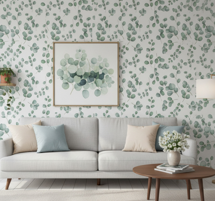 Papier peint feuillage motif élégant sans couture - TenStickers