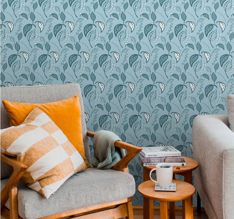 Papier peint feuillage pousse scandinave - TenStickers