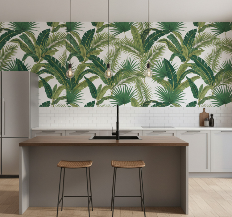 Papier peint feuillage palmiers de luxe jungle - TenStickers