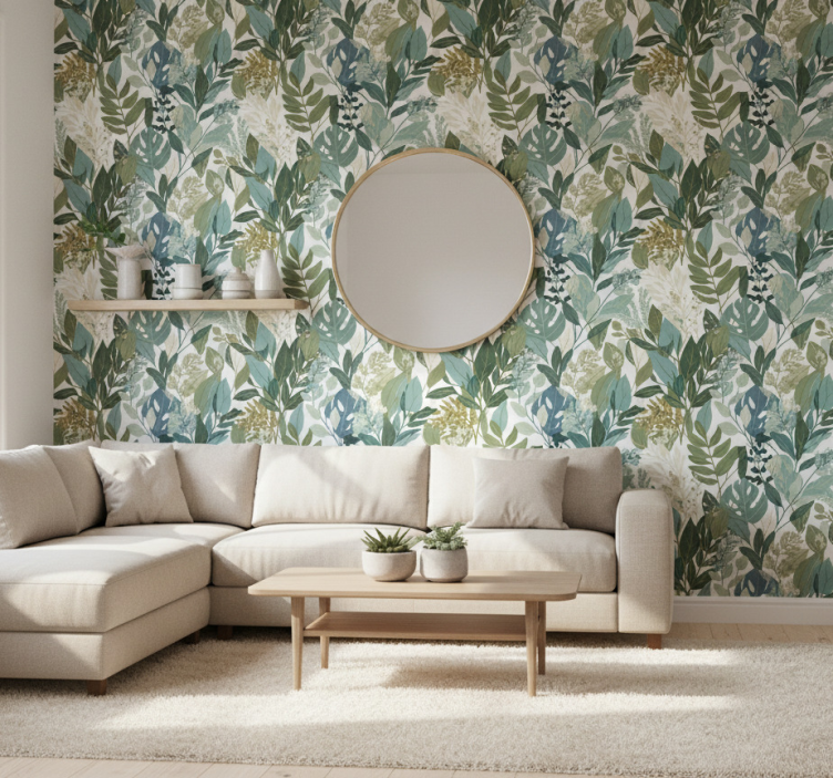 Papier peint feuillage verdure botanique douce - TenStickers