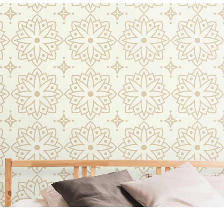 Papier peint fleuri motif d'ornement floral - TenStickers