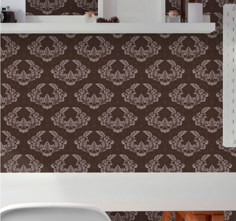 Papier peint baroque motifs floraux classiques - TenStickers
