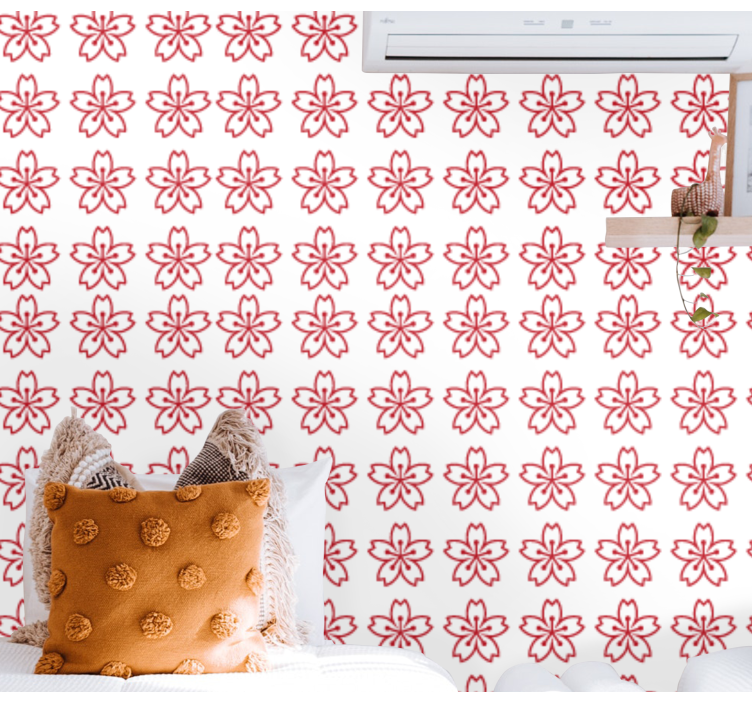 Papier peint fleuri symétrie florale - TenStickers