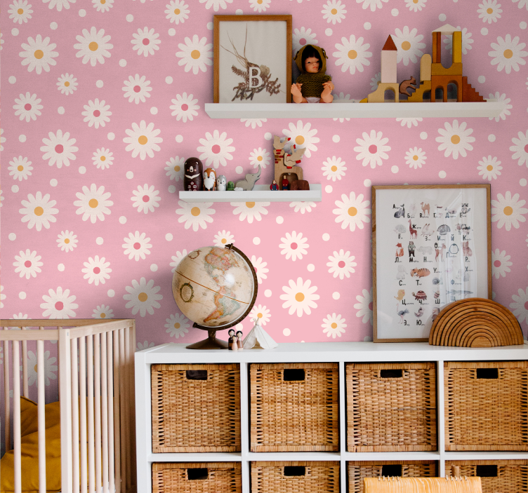 Papier peint floral conception de modèle de marguerite - TenStickers